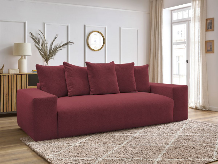 Canapé droit fixe 3 places VOLTAIRE tissu chiné