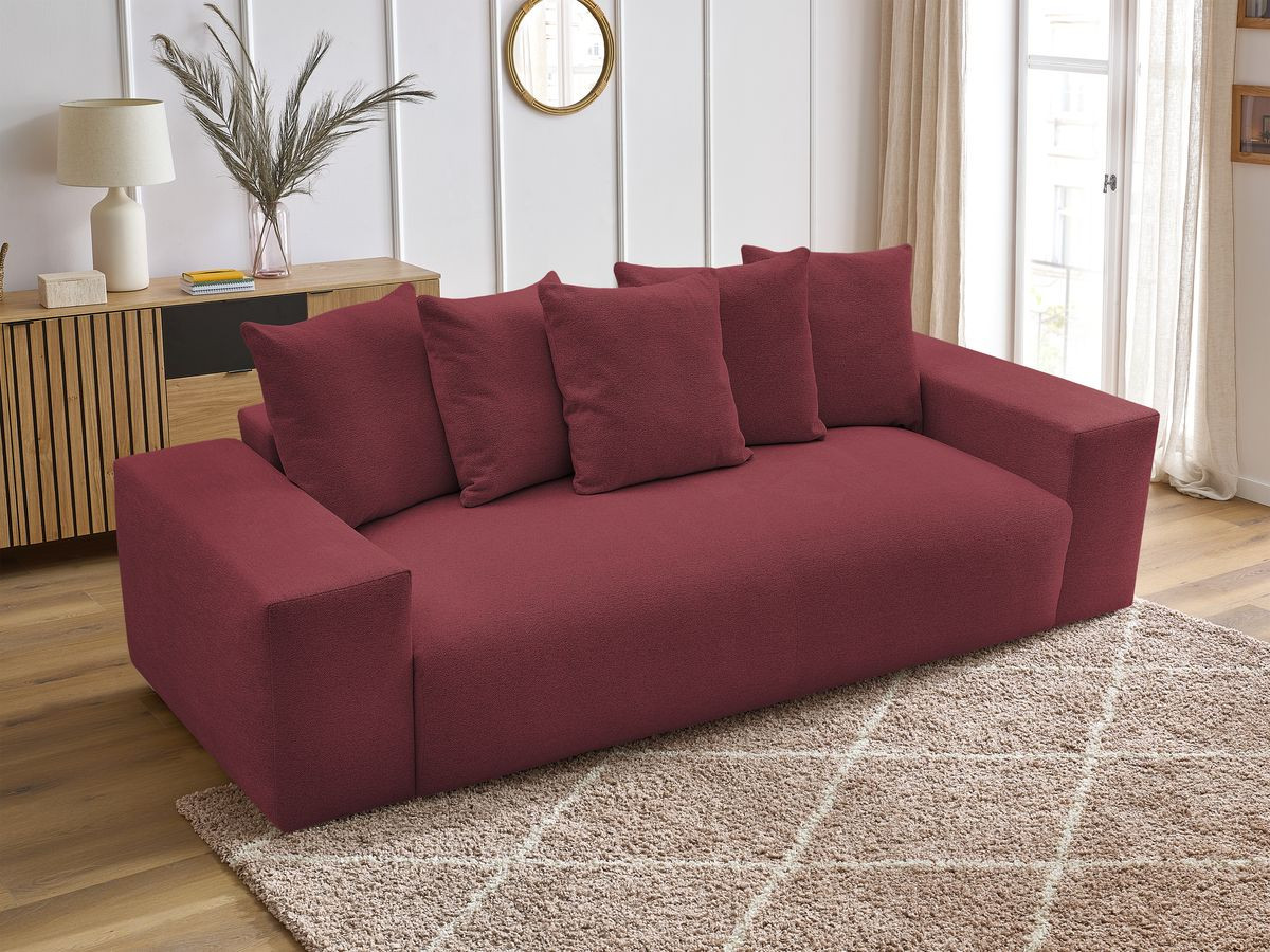 Canapé droit fixe 3 places VOLTAIRE tissu chiné