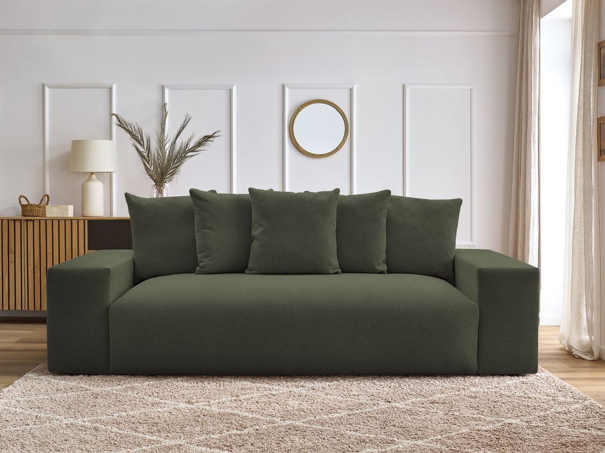 Canapé droit fixe 3 places VOLTAIRE tissu chiné