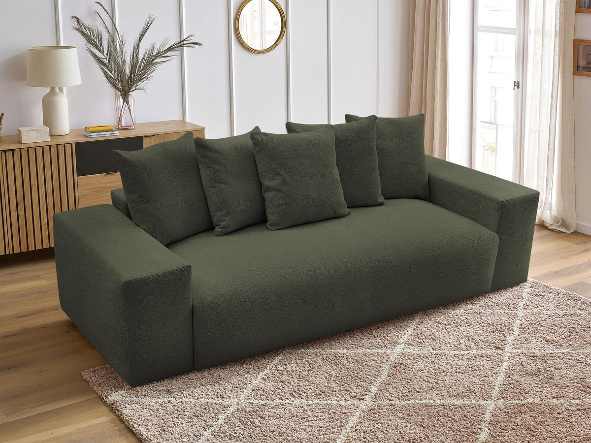Canapé droit fixe 3 places VOLTAIRE tissu chiné