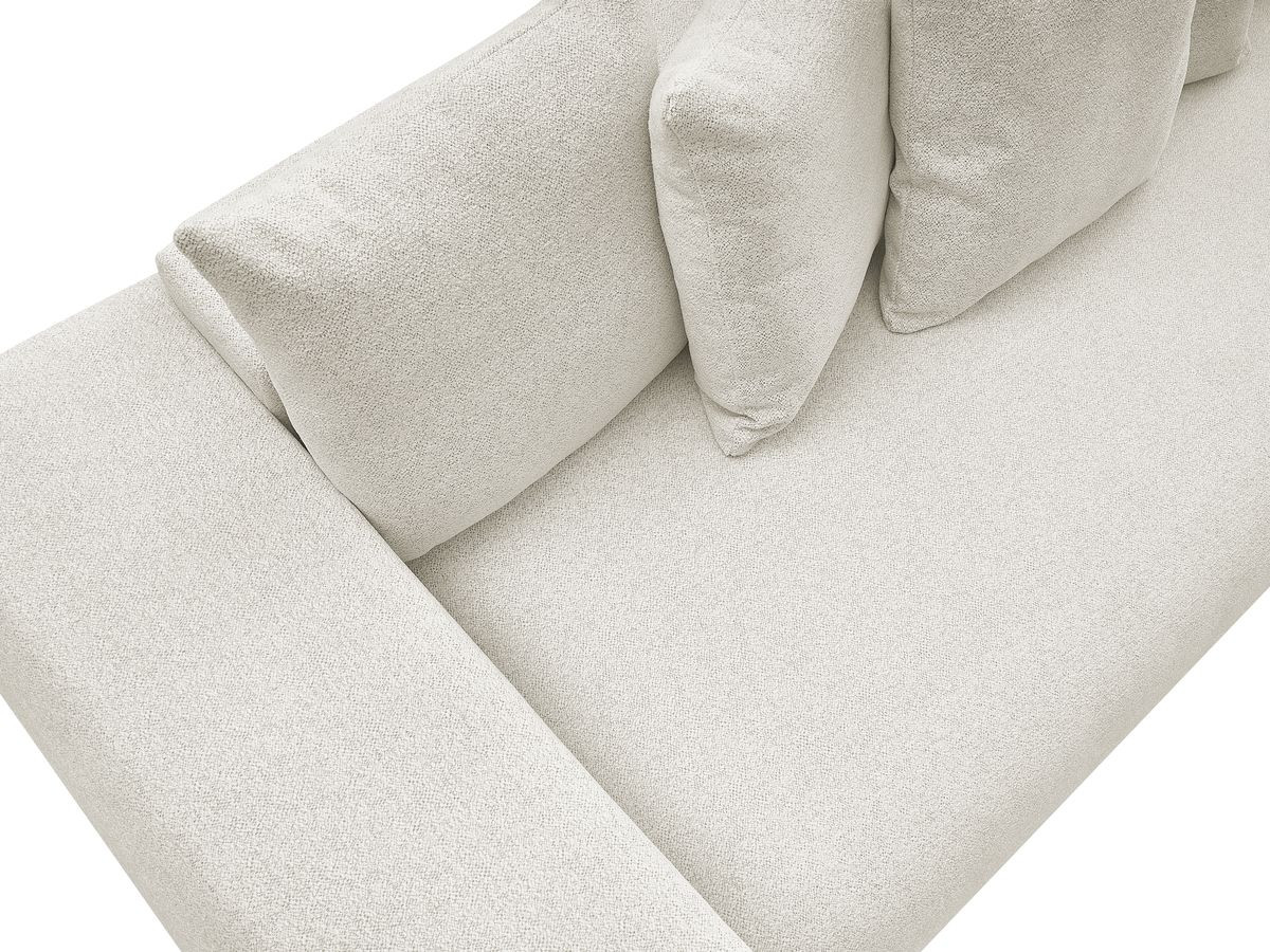 Canapé droit 3 places VOLTAIRE chiné avec pouf blanc — vue 4