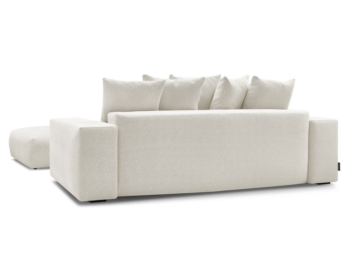 Canapé droit 3 places VOLTAIRE chiné avec pouf blanc — vue 6