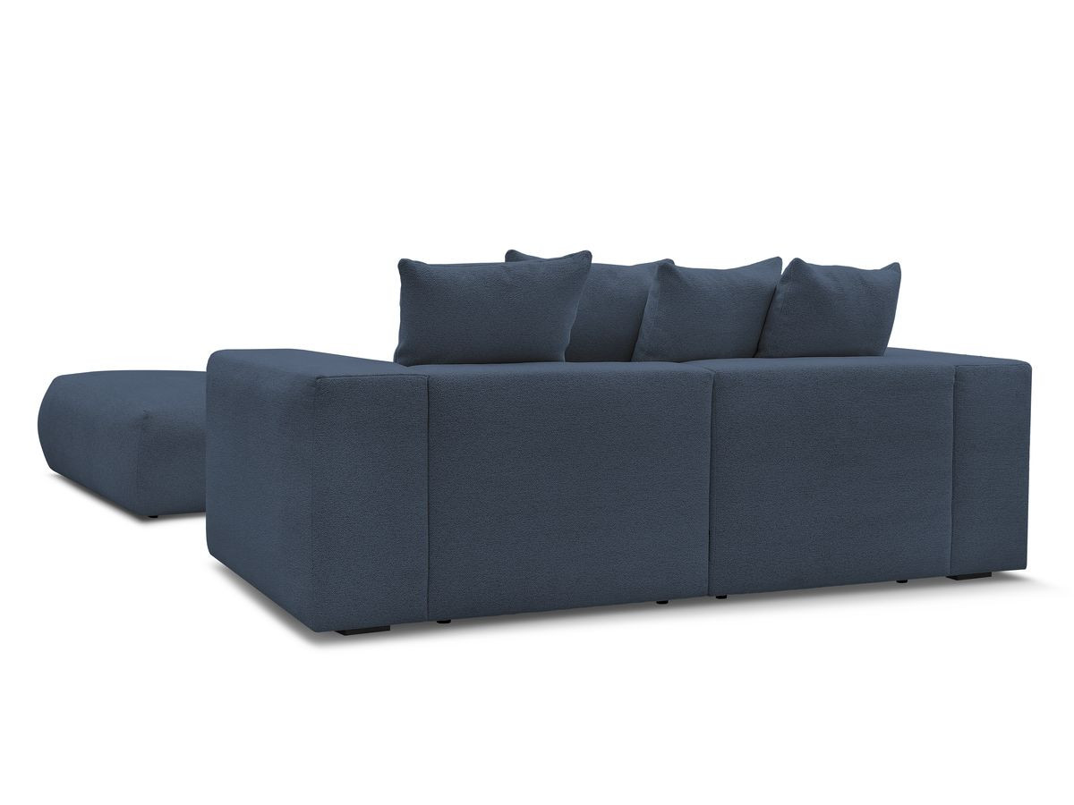 Canapé droit 3 places VOLTAIRE chiné avec pouf bleu foncé