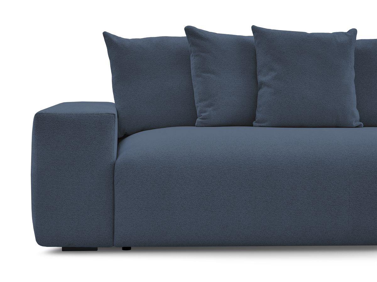 Canapé droit 3 places VOLTAIRE chiné avec pouf bleu foncé — vue 4