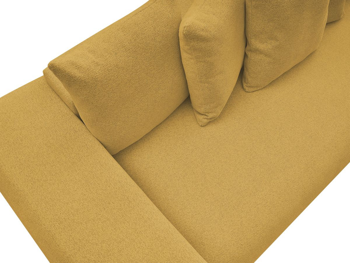 Canapé droit 3 places VOLTAIRE chiné avec pouf jaune — vue 4