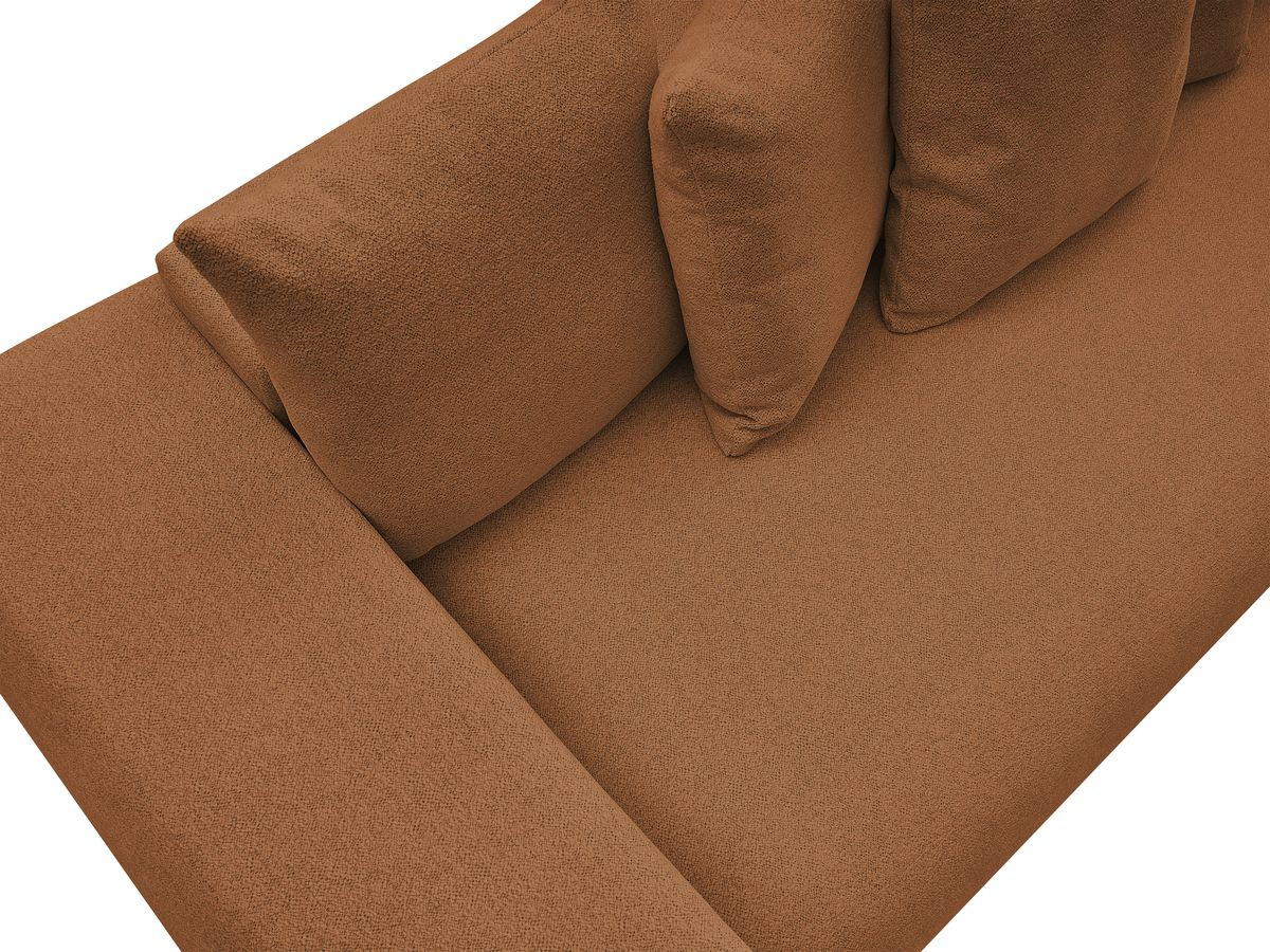 Canapé droit 3 places VOLTAIRE chiné avec pouf orange — vue 4