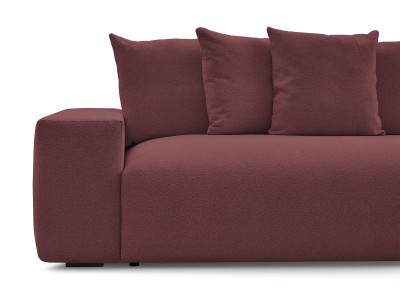 Canapé droit fixe 3 places VOLTAIRE tissu chiné avec pouf