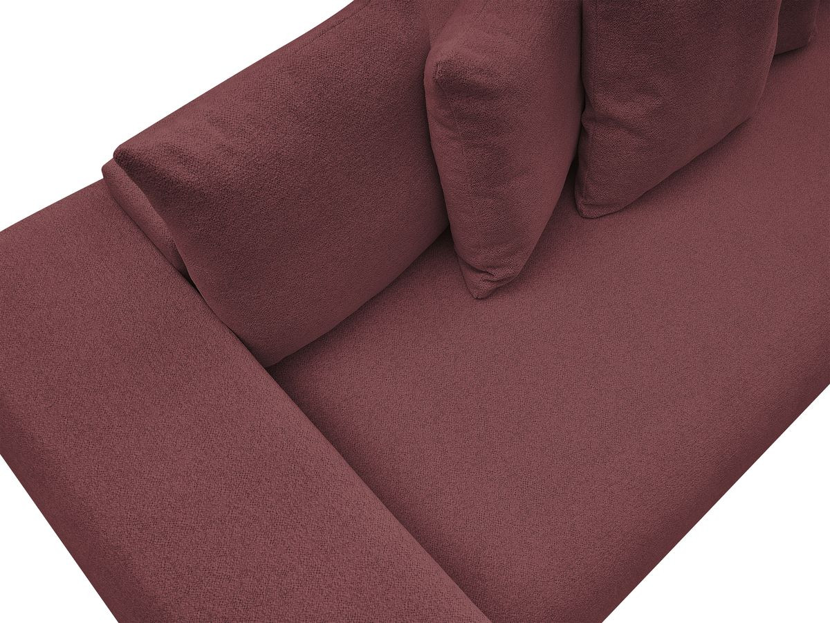 Canapé droit 3 places VOLTAIRE chiné avec pouf rouge — vue 5