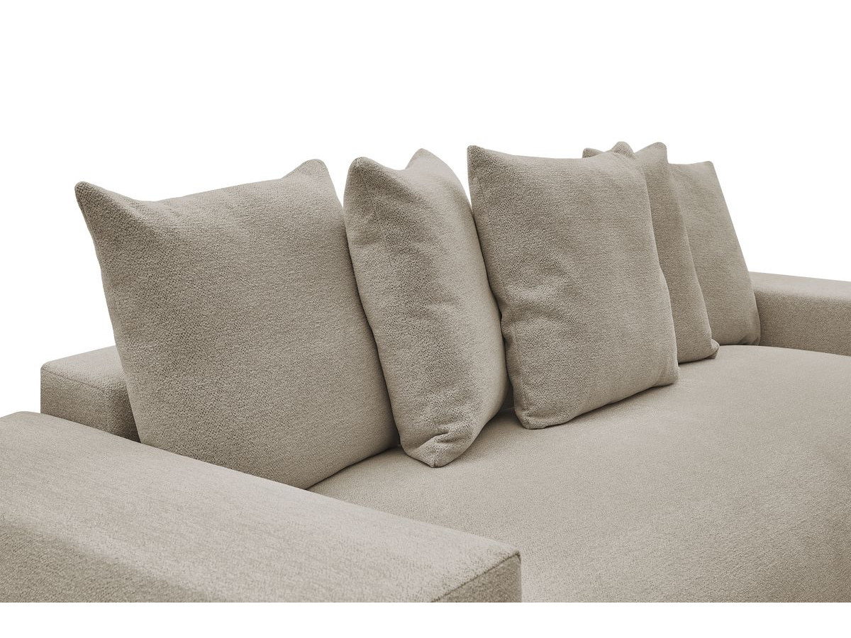 Canapé droit 3 places VOLTAIRE chiné avec pouf taupe — vue 5