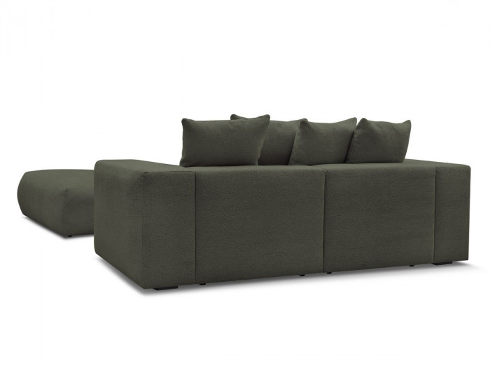 Canapé droit fixe 3 places VOLTAIRE tissu chiné avec pouf
