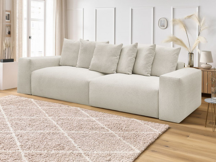 Canapé droit fixe 4 places VOLTAIRE tissu chiné