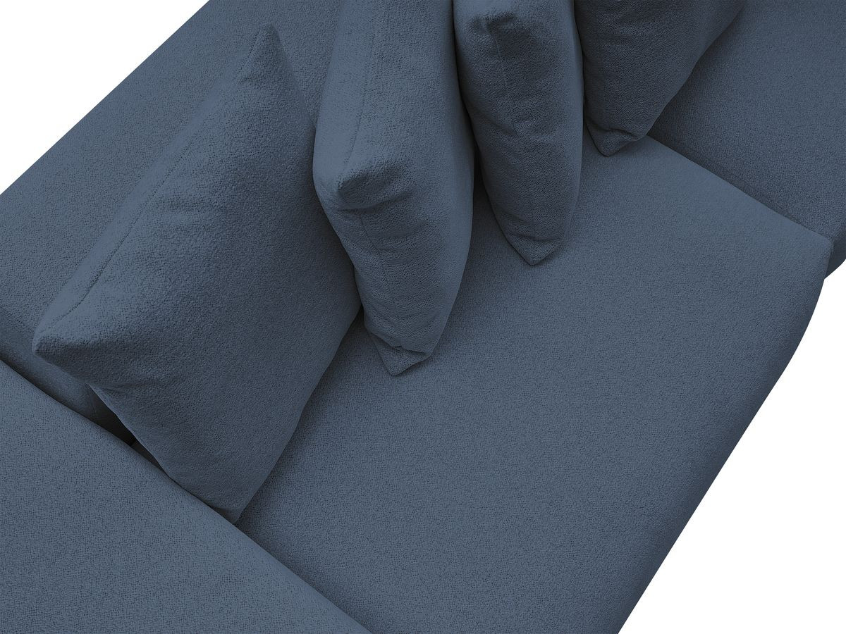 Canapé droit 4 places VOLTAIRE chiné bleu foncé — vue 5