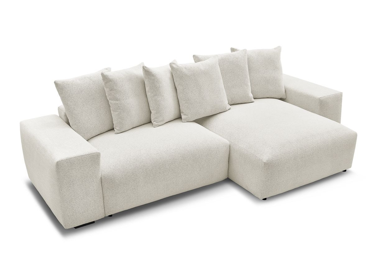 Canapé d'angle fixe réversible VOLTAIRE tissu chiné