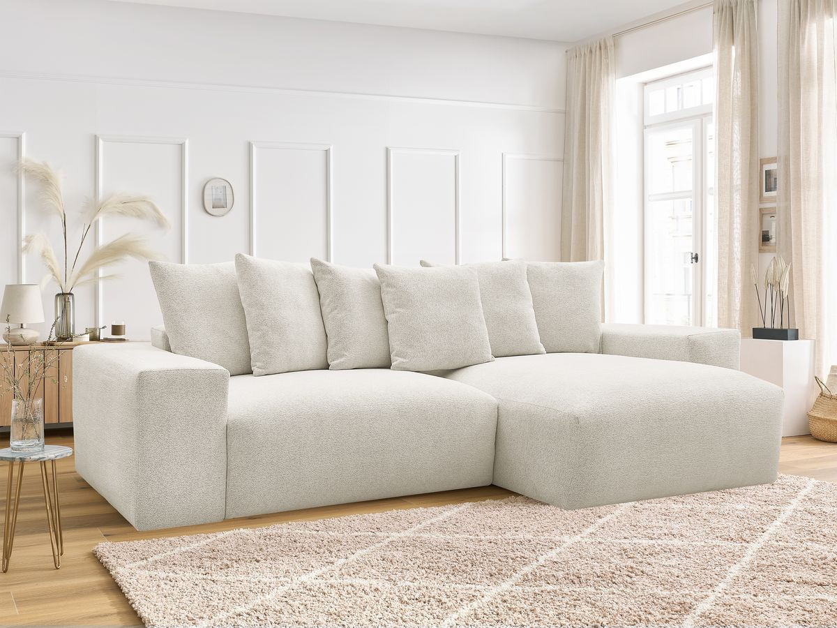 Canapé d'angle réversible VOLTAIRE tissu chiné