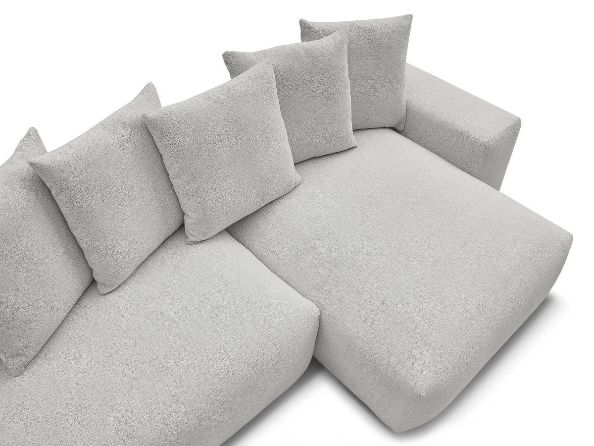 Canapé d'angle fixe réversible VOLTAIRE tissu chiné