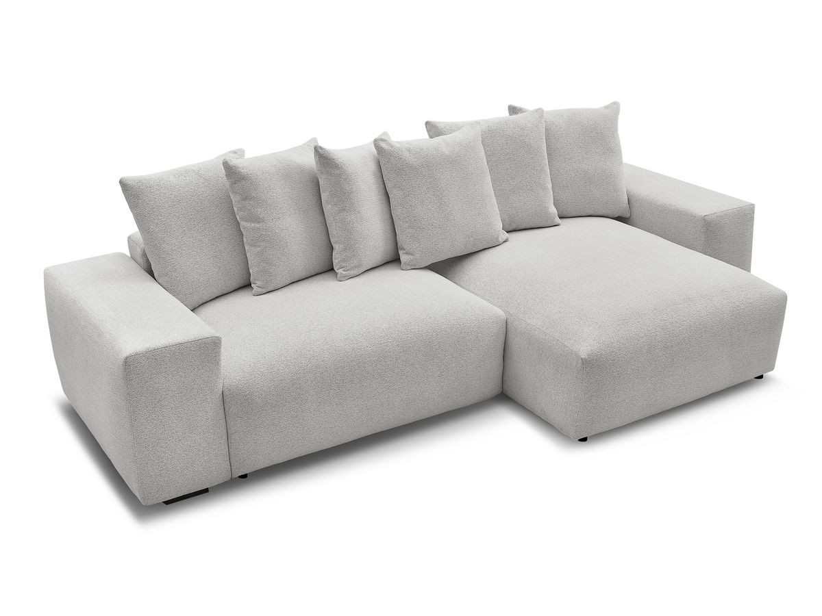 Canapé d'angle fixe réversible VOLTAIRE tissu chiné