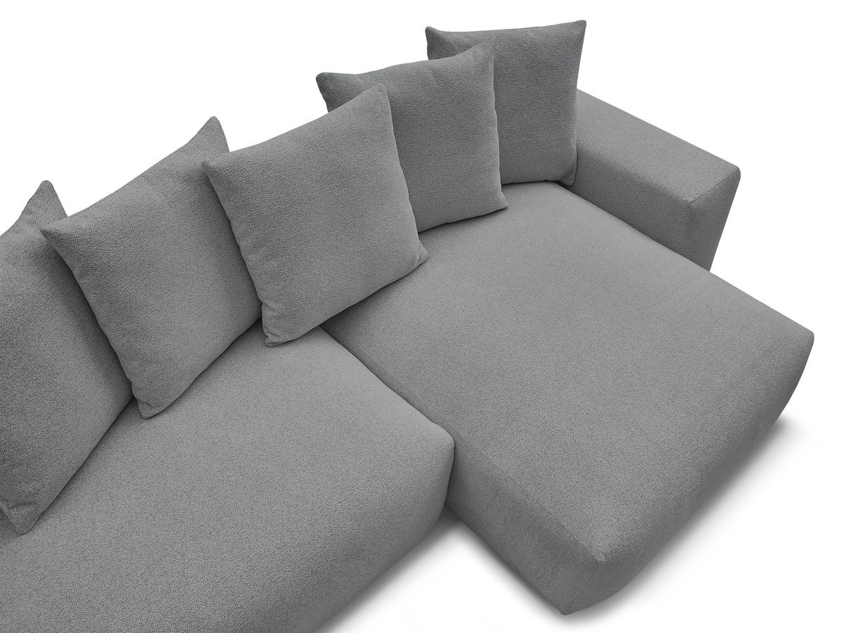 Canapé d'angle fixe réversible VOLTAIRE tissu chiné