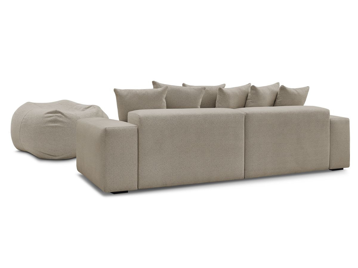 Canapé droit 4 places VOLTAIRE chiné avec pouf taupe — vue 5