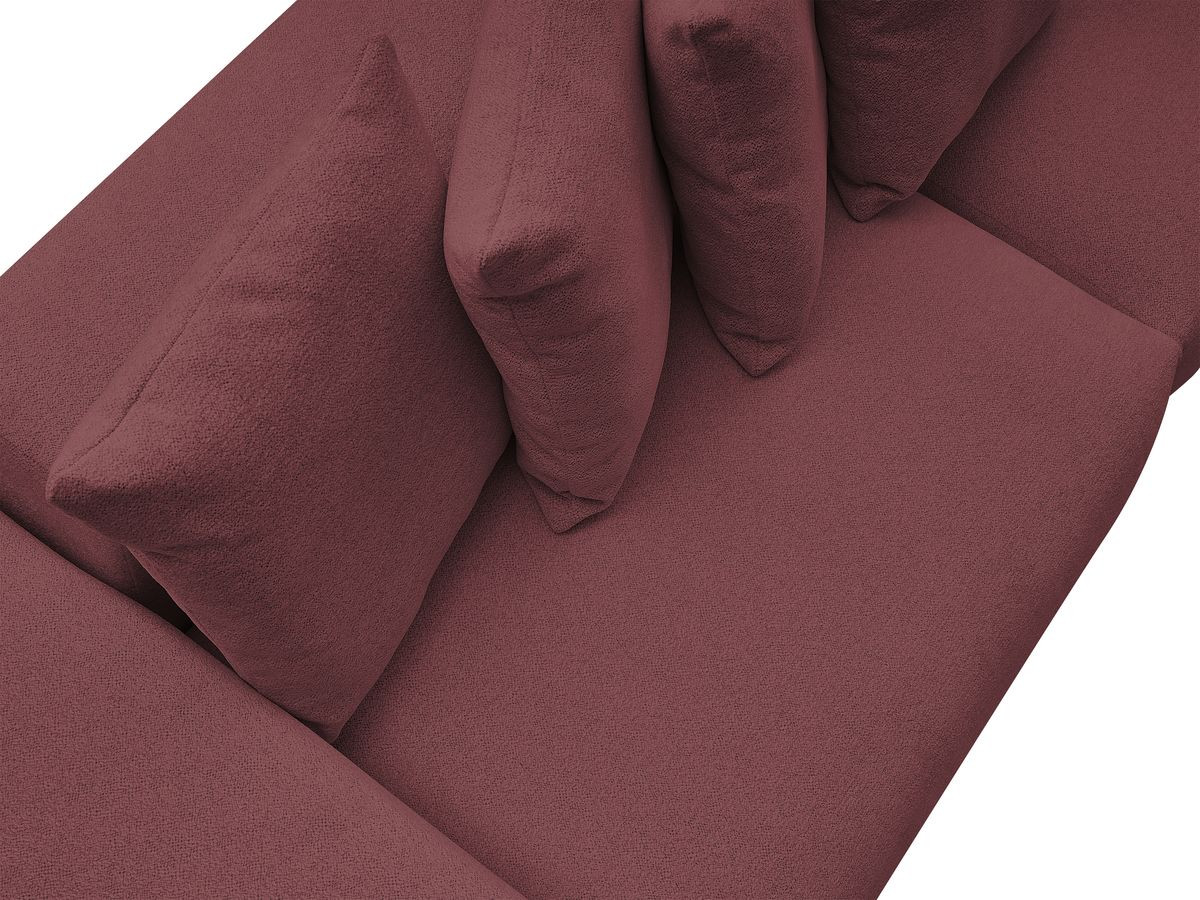 Canapé droit 4 places VOLTAIRE chiné rouge — vue 4