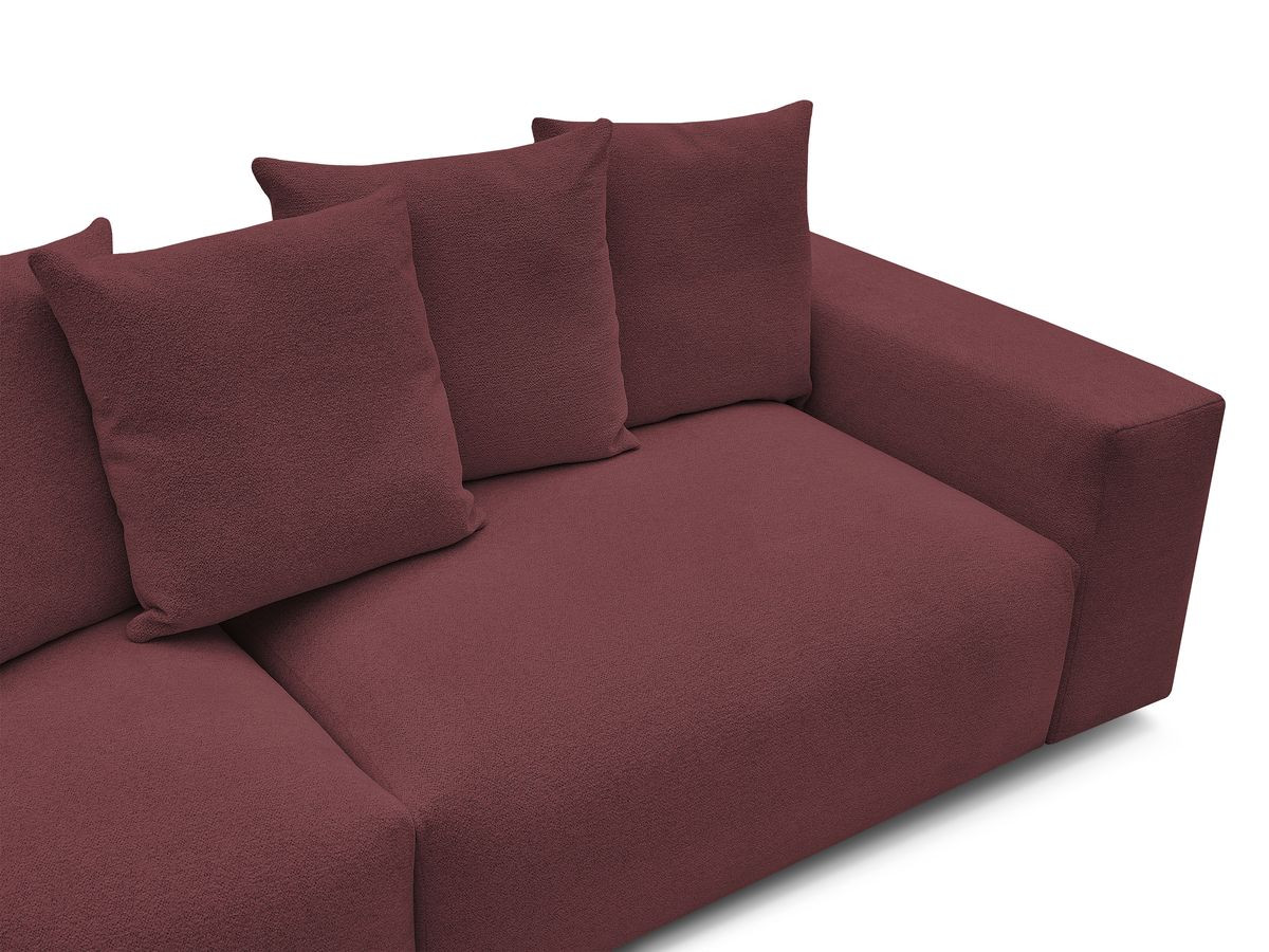 Canapé droit 4 places VOLTAIRE chiné rouge — vue 5