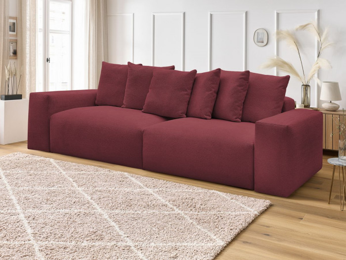 Canapé droit fixe 4 places VOLTAIRE tissu chiné