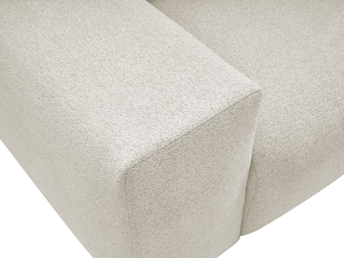 Canapé d'angle fixe réversible VOLTAIRE tissu chiné avec pouf