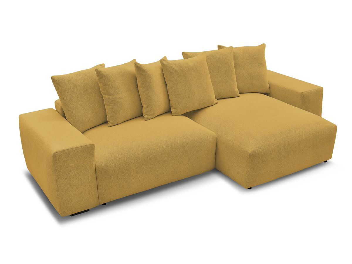 Canapé d'angle fixe réversible VOLTAIRE tissu chiné