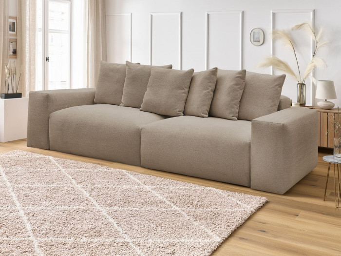 Canapé droit fixe 4 places VOLTAIRE tissu chiné