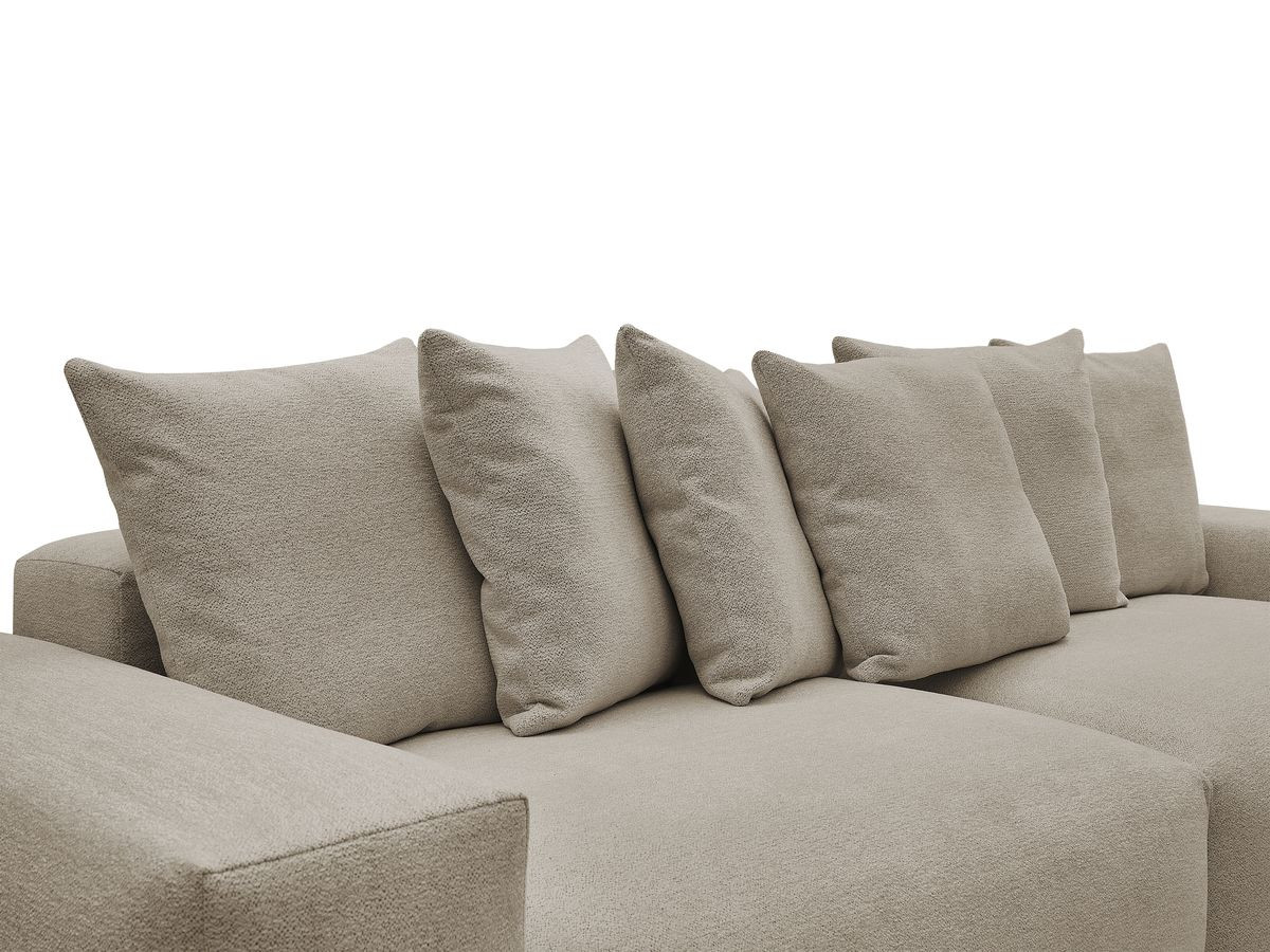 canapé droit fixe 4 places voltaire tissu chiné de couleur taupe