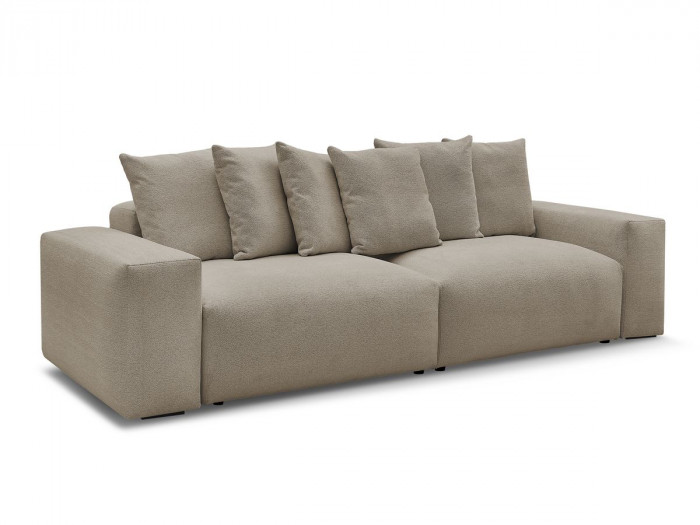 Canapé droit fixe 4 places VOLTAIRE tissu chiné