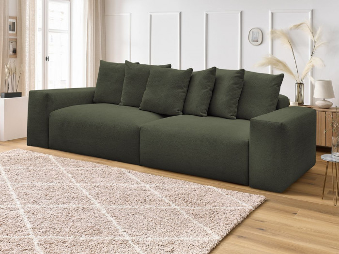 Canapé droit fixe 4 places VOLTAIRE tissu chiné