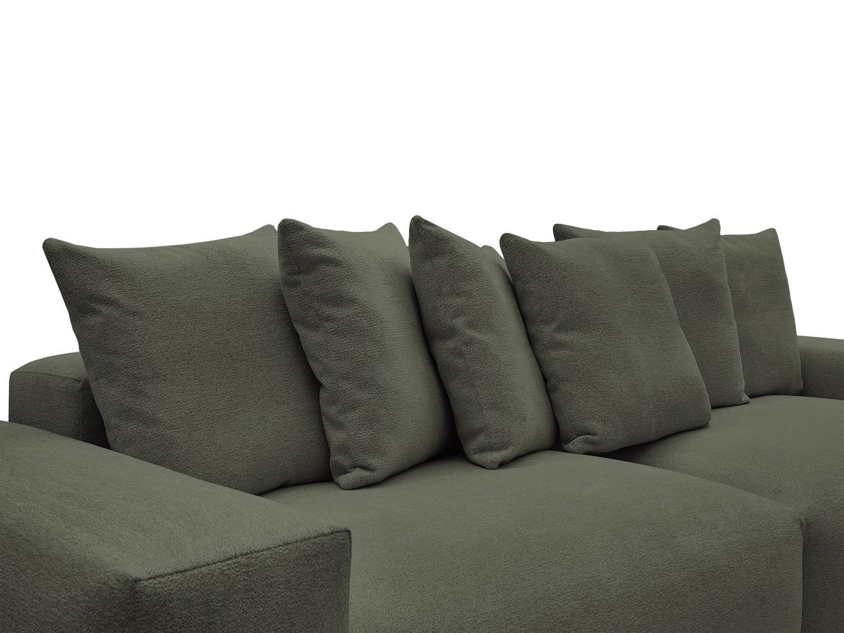 canapé droit fixe 4 places voltaire tissu chiné de couleur vert