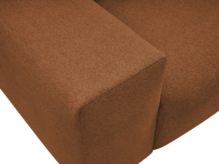 Canapé d'angle fixe réversible VOLTAIRE tissu chiné avec pouf
