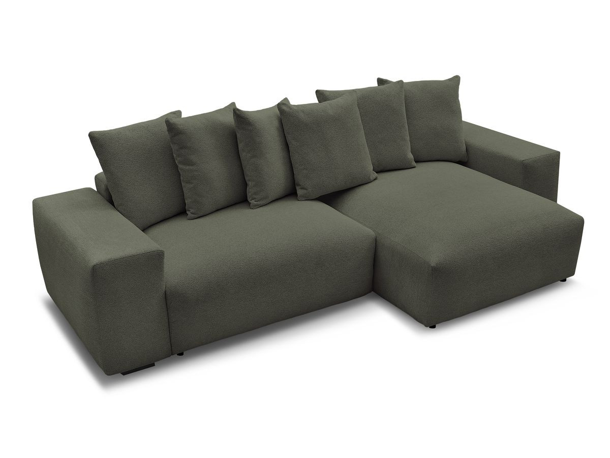 Canapé d'angle fixe réversible VOLTAIRE tissu chiné