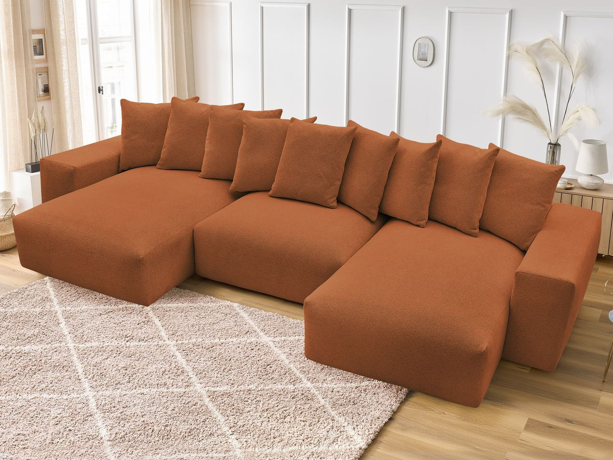 Canapé panoramique fixe VOLTAIRE tissu chiné