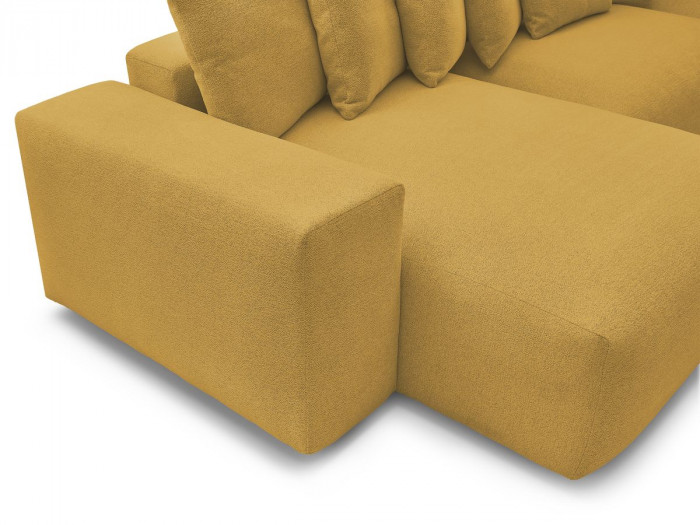 Canapé panoramique fixe VOLTAIRE tissu chiné avec pouf