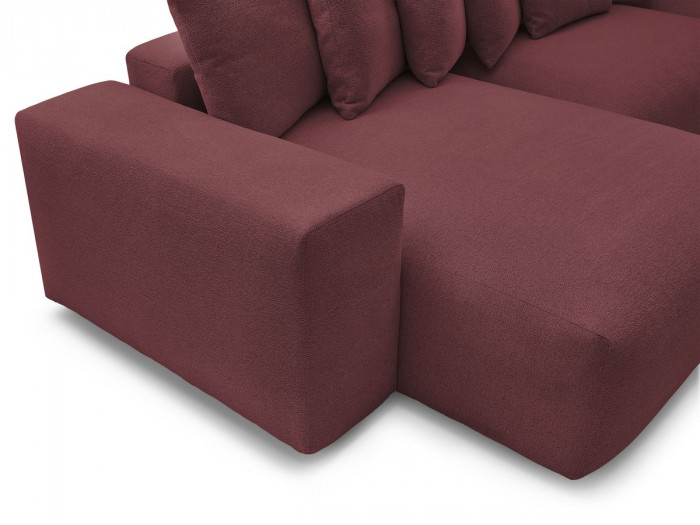 Canapé panoramique fixe VOLTAIRE tissu chiné avec pouf
