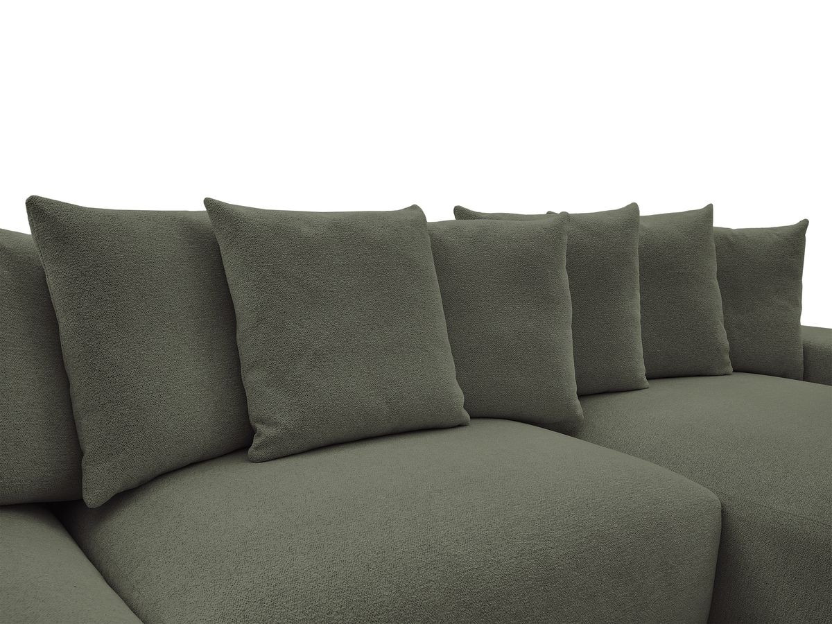 Canapé panoramique fixe VOLTAIRE tissu chiné avec pouf
