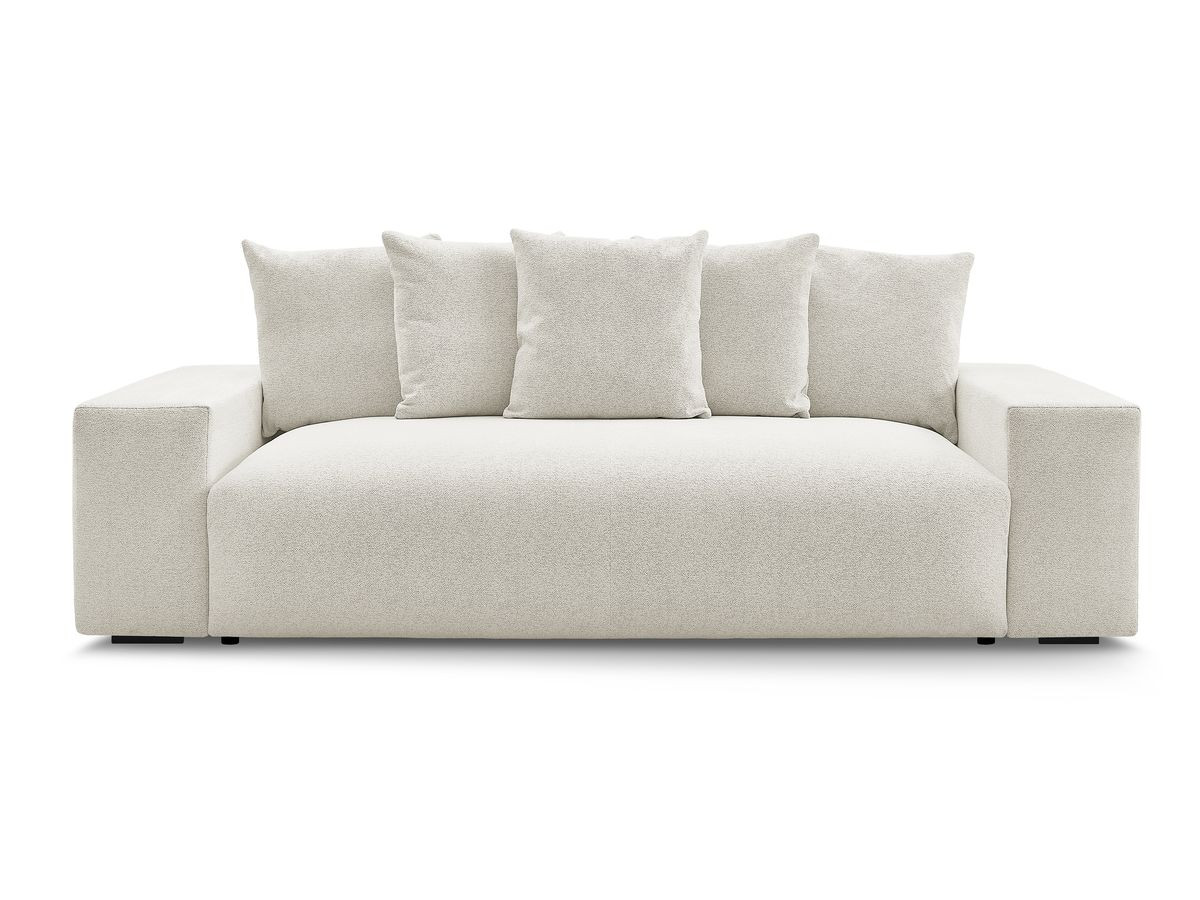 Canapé droit convertible coffre VOLTAIRE chiné blanc