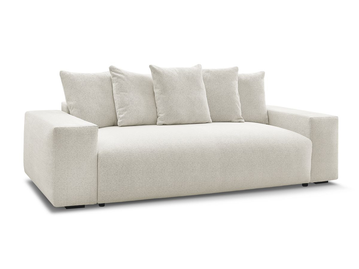 Canapé droit convertible coffre VOLTAIRE tissu chiné