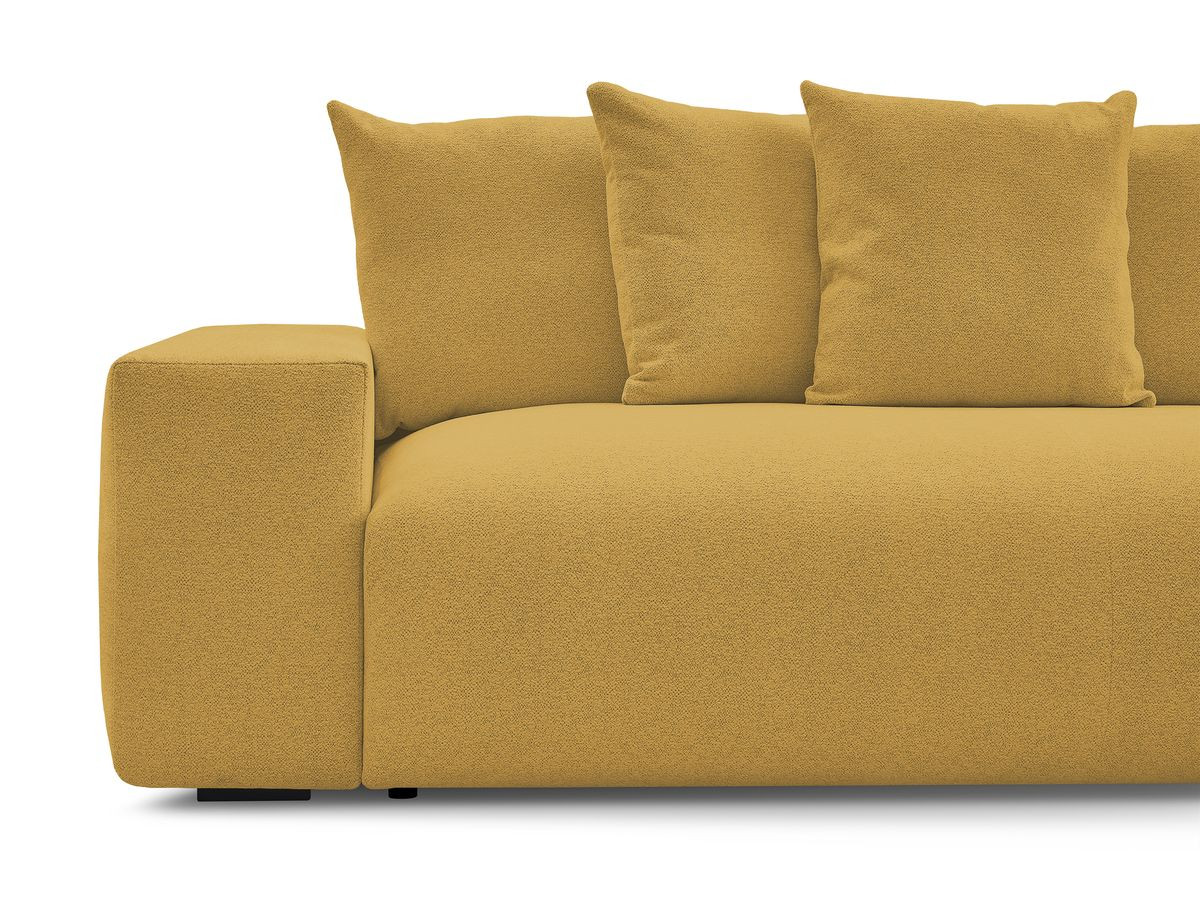 voltaire rechte slaapbank met opbergvak in gemêleerde stof gekleurd geel