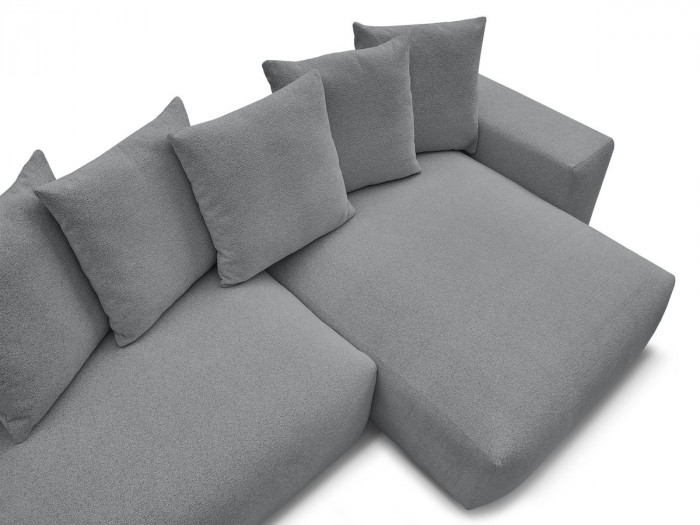 Canapé d'angle convertible réversible convertible coffre VOLTAIRE tissu chiné