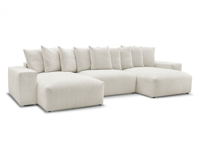 Canapé panoramique convertible coffre VOLTAIRE tissu chiné
