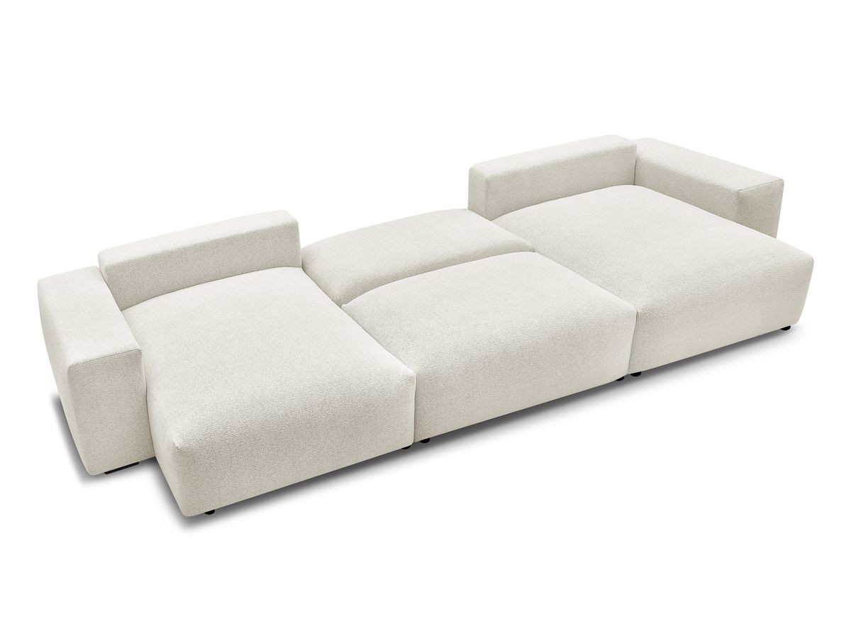 Canapé panoramique convertible coffre VOLTAIRE tissu chiné