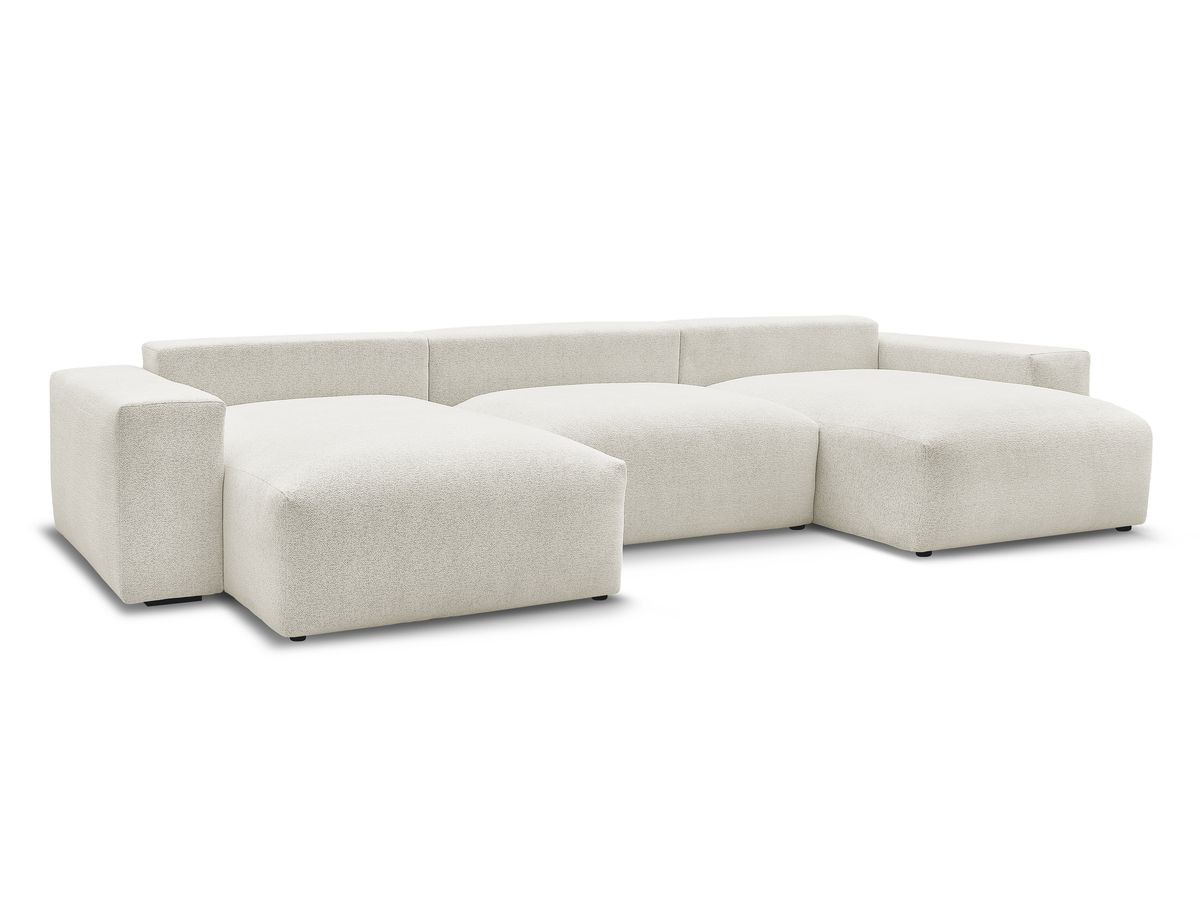 Canapé panoramique convertible coffre VOLTAIRE tissu chiné