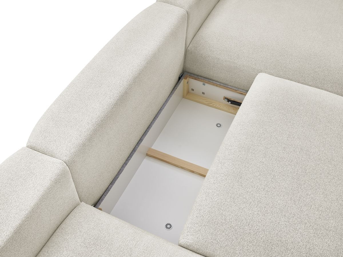 Canapé panoramique convertible coffre VOLTAIRE tissu chiné
