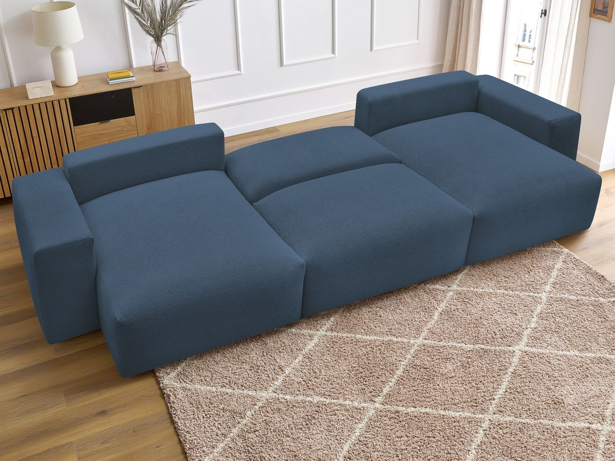 Canapé panoramique convertible coffre VOLTAIRE tissu chiné