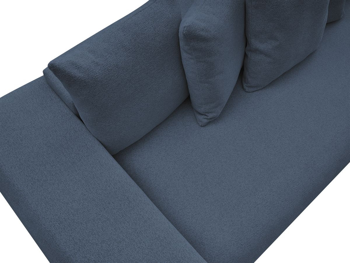 Canapé droit convertible coffre VOLTAIRE chiné avec pouf bleu foncé — vue 4