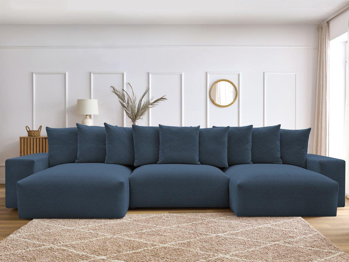 Canapé panoramique convertible coffre VOLTAIRE tissu chiné