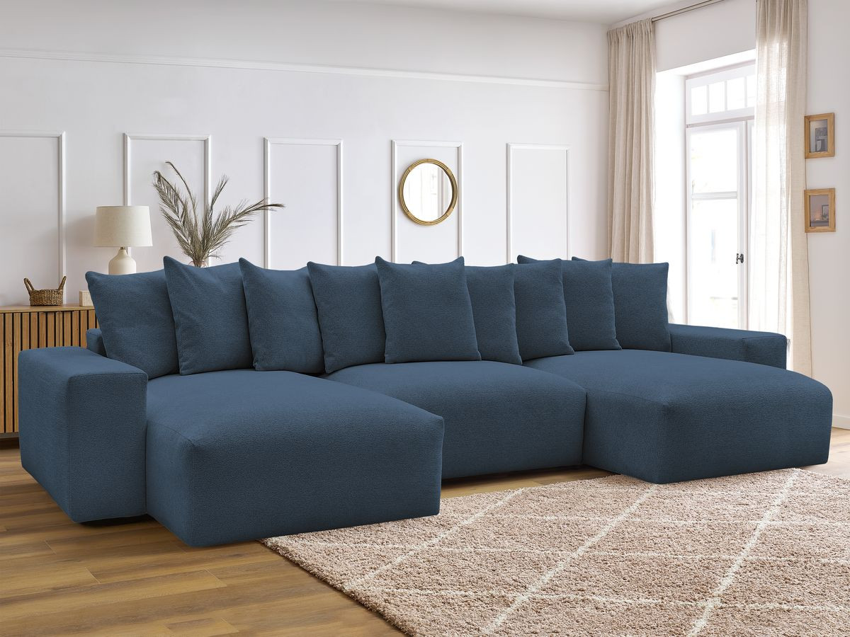 Canapé panoramique convertible coffre VOLTAIRE tissu chiné
